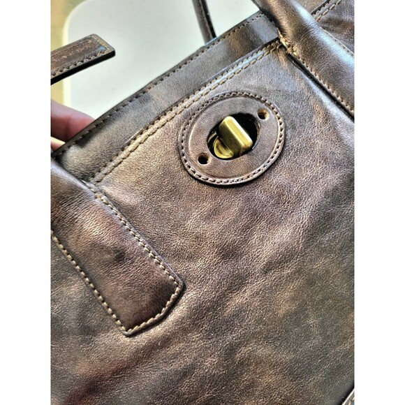 COACH 14282 bronze Madeline double handledl metaillic leather Satchel handbag - Picture 7 of 15